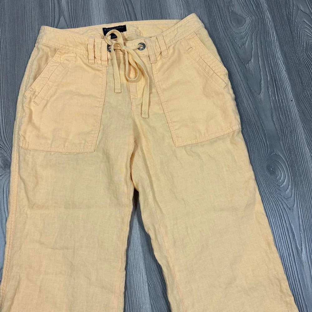 Y2K Banana Republic Light Orange Linen Cargo Style Pants 